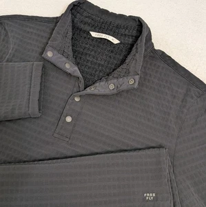 NEW Free Fly Free Fly Men's XL Gridback Fleece Polar Fleece Snap Pullover Black - Picture 1 of 9