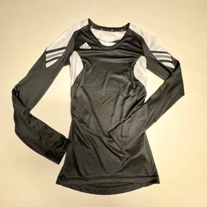 Adidas Womens Pull Over Long Sleeve V Neck Athletic T-Shirt Black Size XS. (751) - Picture 1 of 11