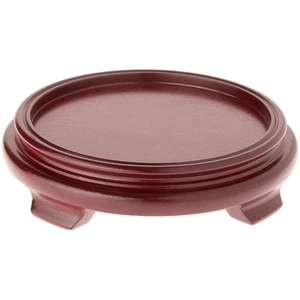 Plymor Red Round Wood Veneer Footed Display Base, 7" W x 7" D x 1.5" H - Picture 1 of 1