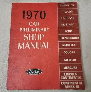 Ford Preliminary Car Models Mustang Thunderbird Cougar Fairlane 1970 manual de tienda - Imagen 1 de 4