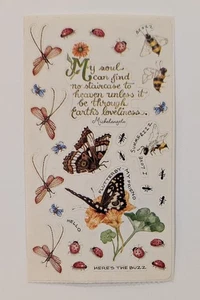 Vintage Susan Zweig Aufkleber Käfer 1 Modul Blatt 4,5"x2,5" Schmetterlinge Bienen - Bild 1 von 3