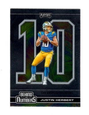 Justin Herbert 2020 Panini Playoff #BTN-26 Chrome Behind the Numbers Rookie - Image 1 of 2