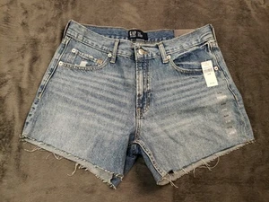 Gap Shorts Women's Sz 6/28 Stride short Denim Mid Rise Raw Hem Distressed - Picture 1 of 10