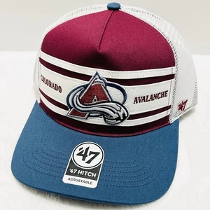 '47 Brand Colorado Avalanche Arena Stripe A-Frame Hitch Hat Cap Adjustable Red - Picture 1 of 5