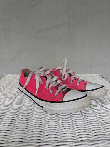 Sneakers Converse Chuck Taylor All Star in tela rosa per bambini taglia 3 giovani 370407F