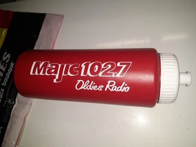 MAJIC 102.7 FM Radio Station Water Bottle 9" Vintage 1990's Oldies NEW / UNUSED - Image 1 of 4