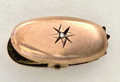 CLIP CORBATA VINTAGE ORO AMARILLO 10KT CON PEQUEÑO DIAMANTE 1,33g Foto 1 de 4