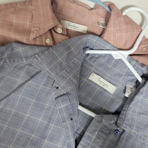 Lote de 2 Camisas Turnbury Botón A Cuadros Para Hombres M Rojo Ladrillo Azul Marino Informal Algodón - Imagen 1 de 9