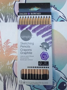 DALER & ROWNEY SIMPLE... MATITE DA DISEGNO, PASTELLI GRAHITE X 12PK - Foto 1 di 2