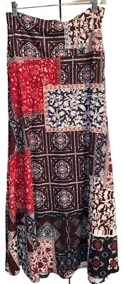 NEW LuLaRoe Medium Navy White Red Handkerchief Knit Maxi Skirt/Sleeveless Dress - Image 1 of 4