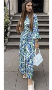 ZARA PRINTED WRAP KIMONO/ROBE DRESS SIZE XL REF 7563/248 BNWT - Picture 1 of 12