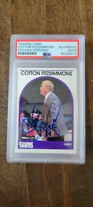 1989-90 HOOPS SIGNED CARD COTTON FITZSIMMONS SUNS HAWKS BRAVES SPURS PSA DNA 64 - Bild 1 von 1