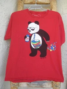 Panda Bubbles T Shirt Red Size Youth X Large - Picture 1 of 3