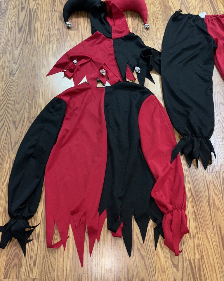Jester Los Angeles Costume Medium Pants, Shirt, and Headpeice. - Image 1 of 4