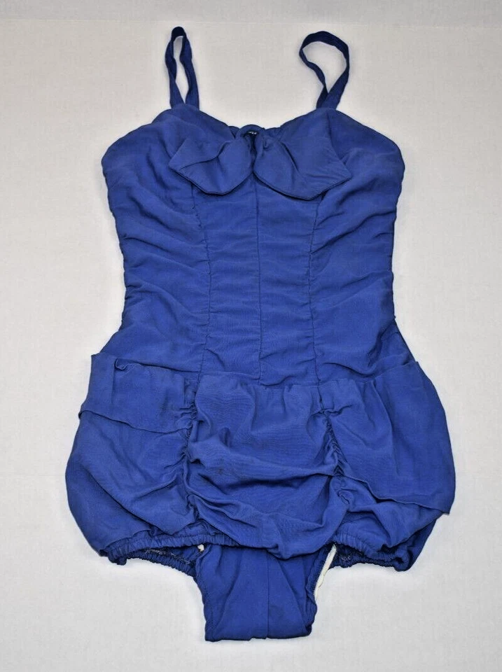Vintage Swimsuit Rose Marie Reid Size S 50s The Draped Sheath Lavender Made USA - Image 1 of 4