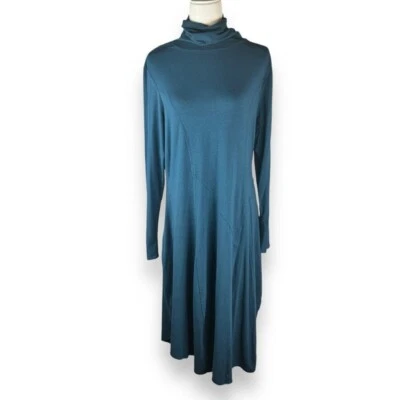 Vestido Peruvian Connection Teal Pima Algodón Modal Cuello Alto Mujer Talla XL Boho Foto 1 de 4