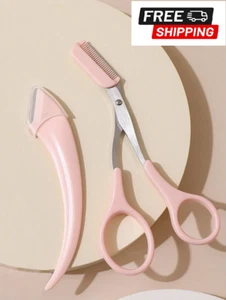 2Pcs Eyebrow Trimmer Set Facial Hair Grooming Tool Beauty Tool For Beginners NEW - Picture 1 of 16