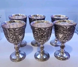 Calici porta ornati altorilievo piatto argento Raimond vintage 3" - Foto 1 di 3