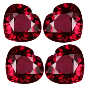 Granate rodolita en forma de corazón de 4,11 quilates (4 piezas) TAMAÑO CALIBRADO (7 x 6 mm) - Imagen 1 de 1
