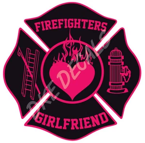 Firefighter Stickers - Fire Girlfriend 4" Maltese Sticker Maltese Decal - Bild 1 von 1