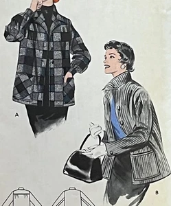 Vintage 1950s BUTTERICK 7044 Box Jacket Patch Pockets Pattern Size 12 Bust 30" - Picture 1 of 5