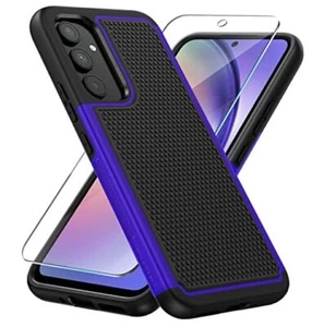 for Samsung Galaxy A54-5G Case: Dual Layer Samsung Galaxy A54 5G Black Blue - Picture 1 of 7