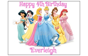 PRINCESS Edible cake decoration sheet Image topper Custom Belle Aurora Ariel - Picture 1 of 2