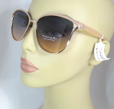 Gafas de sol TAHARI con montura de ojo de gato doradas esmaltadas desnudas TH895-GLDND Foto 1 de 4