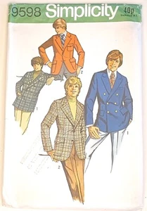 Part UNCUT Simplicity 9598 Single / Double Breasted Sport Coat Blazer Jacket 32" - Picture 1 of 4