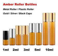 Amber Glass Roller Bottles 1ml - 10ml Essential Oil Ball Bottle Perfume Vitals