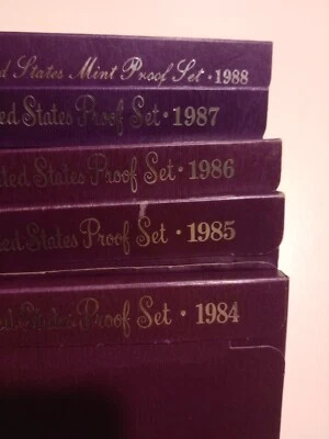 Lot of 10 United States Proof Coin Sets US Coins 1984-1993 w/ Original Packaging - Image 1 of 4