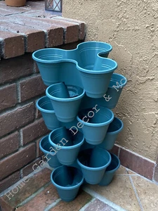 Stackable Vertical Planter 6 Tier Garden Flower Indoor Outdoor TEAL GREEN - Picture 1 of 4
