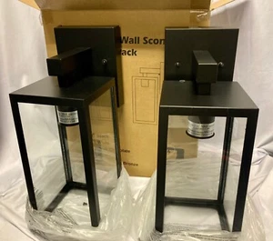 MAXvolador Outdoor Wall Sconce,#2032T Exterior,Waterproof Lantern Lg, Black,2pk - Picture 1 of 5