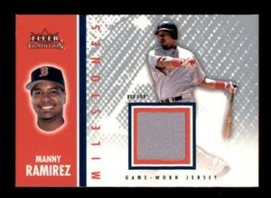 MANNY RAMIREZ 2003 FLEER TRADITION MILESTONES GAME USED WORN JERSEY BF1400 - Picture 1 of 1