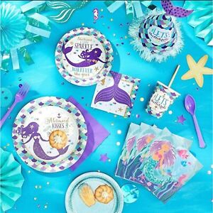 Mermaid Wishes Party Tableware Under the Sea Decorations Narhwahl Balloons  