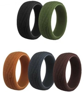 Silicone Rubber Flexible Wedding Ring Hypoallergenic Antibacterial Active WAVE - Picture 1 of 17