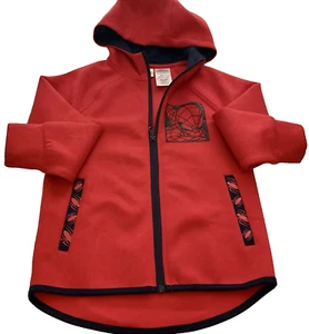 MARVEL Spider-Man Graphic Hoodie Long Tail Full Zip Red/Black Boys Size 5/6 - Picture 1 of 18