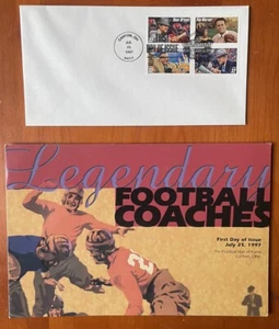 Legendary Football Coaches Bryant Warner Lombardi Halas  7/25/97 1st Day Issue - Picture 1 of 10