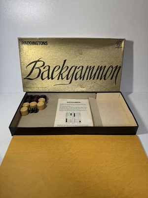 Backgammon Vintage Waddingtons House Of Games 1973 Gold Box Edition Complete - Image 1 of 4