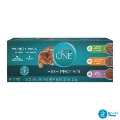 Purina ONE Wet Cat Food - Turkey, Chicken & Tuna, 3oz/12ct