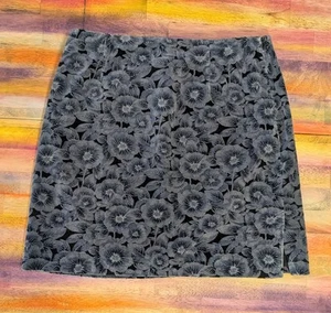 ⭐VTG Ann Taylor Skirt Velvet Style Floral Patterned Lined Soft Stretch Size 10P - Picture 1 of 8