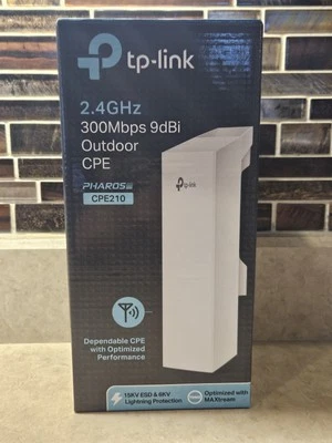 TP-Link PHAROS CPE210 2.4GHz 300Mbps 9dBi Wireless Outdoor Access Point - NEW - Image 1 of 4