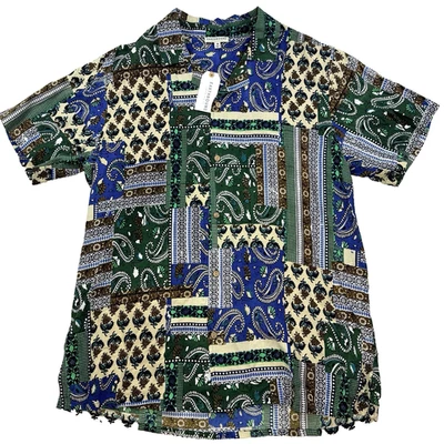 NUEVO CON ETIQUETAS Camisa Para Hombres Earthbound Camp Paisley Abotonada Manga Corta Multicolor Talla Med Foto 1 de 4