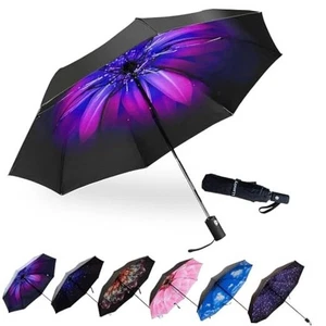  Compact Travel Umbrella, Mini Windproof Umbrellas for Rain & Sun, (Orchid) - Picture 1 of 8