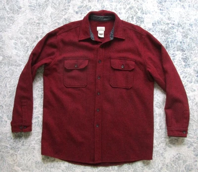 LL Bean Northwoods Peso Pesado Mezcla de Lana Camisa Chaqueta Para Hombres LT Grande Alto Rojo Foto 1 de 4
