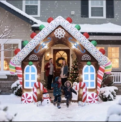 9 Ft. Tall Gingerbread Archway Christmas Inflatable Outdoor Christmas Decoration - Image 1 of 4