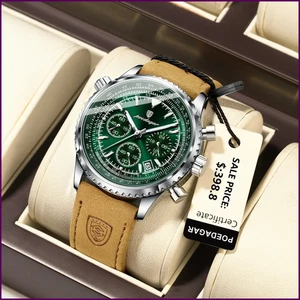 Reloj Hombre Lujo Cuarzo Impermeable Luminoso Fecha Cronógrafo Cuero. - Imagen 1 de 30