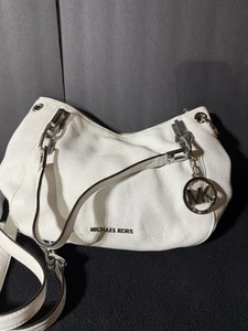 Michael Kors Handbag/crossbody White/silver-with MK Dustbag - Picture 1 of 12