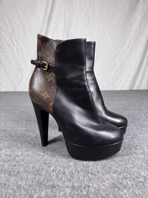 Botas Louis Vuitton para mujer talla 38 negras monograma tacón plataforma resplandor Foto 1 de 4