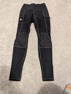 Fjallraven Tights Leggings Women's XS Abisko Trekking Tights, Black Pants - Picture 1 of 12